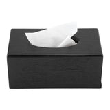 Rectangular Tissue Box Natural Elegance Wood Tissue Box for Living Room Bedroom Kitchen (Black)