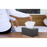 Rectangular Tissue Box Natural Elegance Wood Tissue Box for Living Room Bedroom Kitchen (Black)
