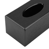 Rectangular Tissue Box Natural Elegance Wood Tissue Box for Living Room Bedroom Kitchen (Black)