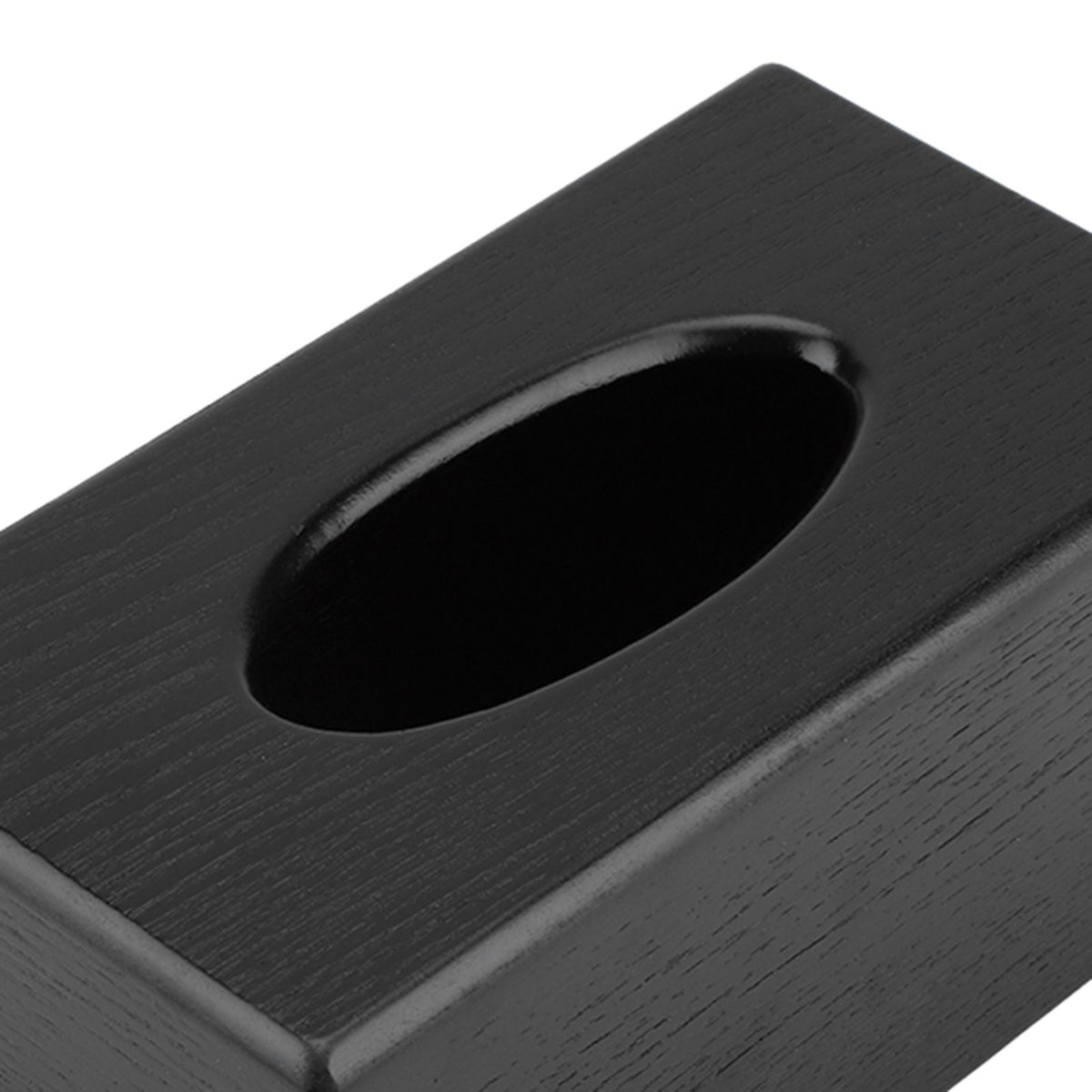 Rectangular Tissue Box Natural Elegance Wood Tissue Box for Living Room Bedroom Kitchen (Black)
