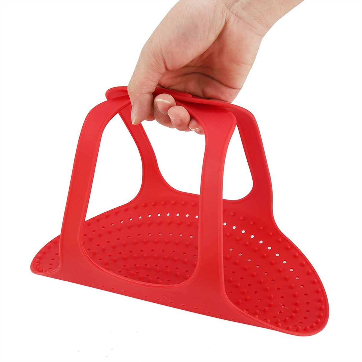 Food Grade Silicone Heat Resistant Turkey Lifter Non Stick Poultry Cooking Mat(Red)