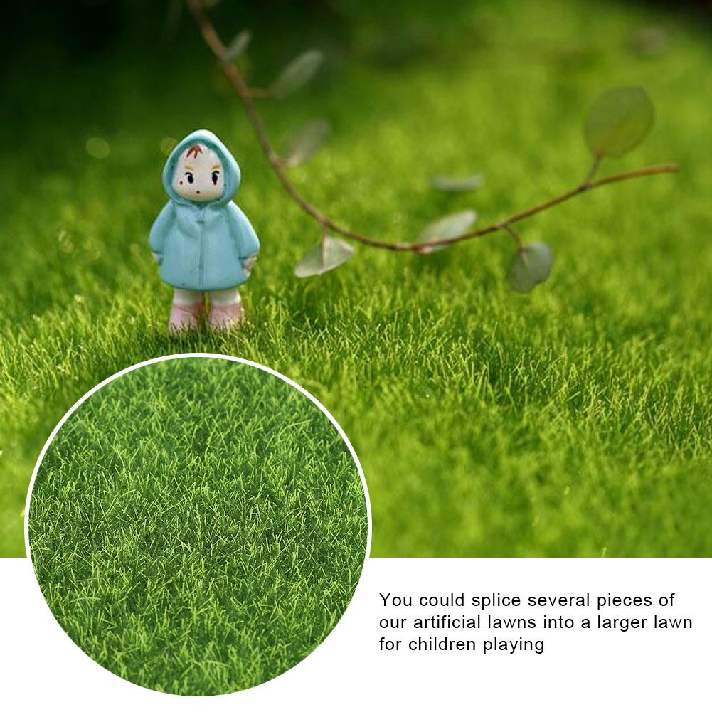 10 PCS Artificial Grass Mat Turf Lawn Garden Micro Landscape Ornament Home Decor