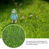 10 PCS Artificial Grass Mat Turf Lawn Garden Micro Landscape Ornament Home Decor - Rear View