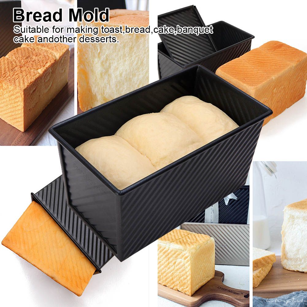 Carbon Steel Bread Cake Mold NOn Stick Toast Desserts Maker Baking Mould with Lid