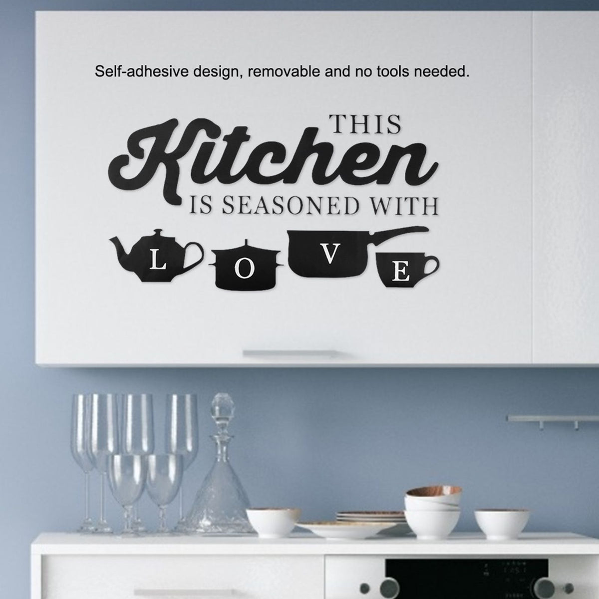 Removable Adhesive Wall Sticker Kitchen Living Room Wall Decal Home Decoration