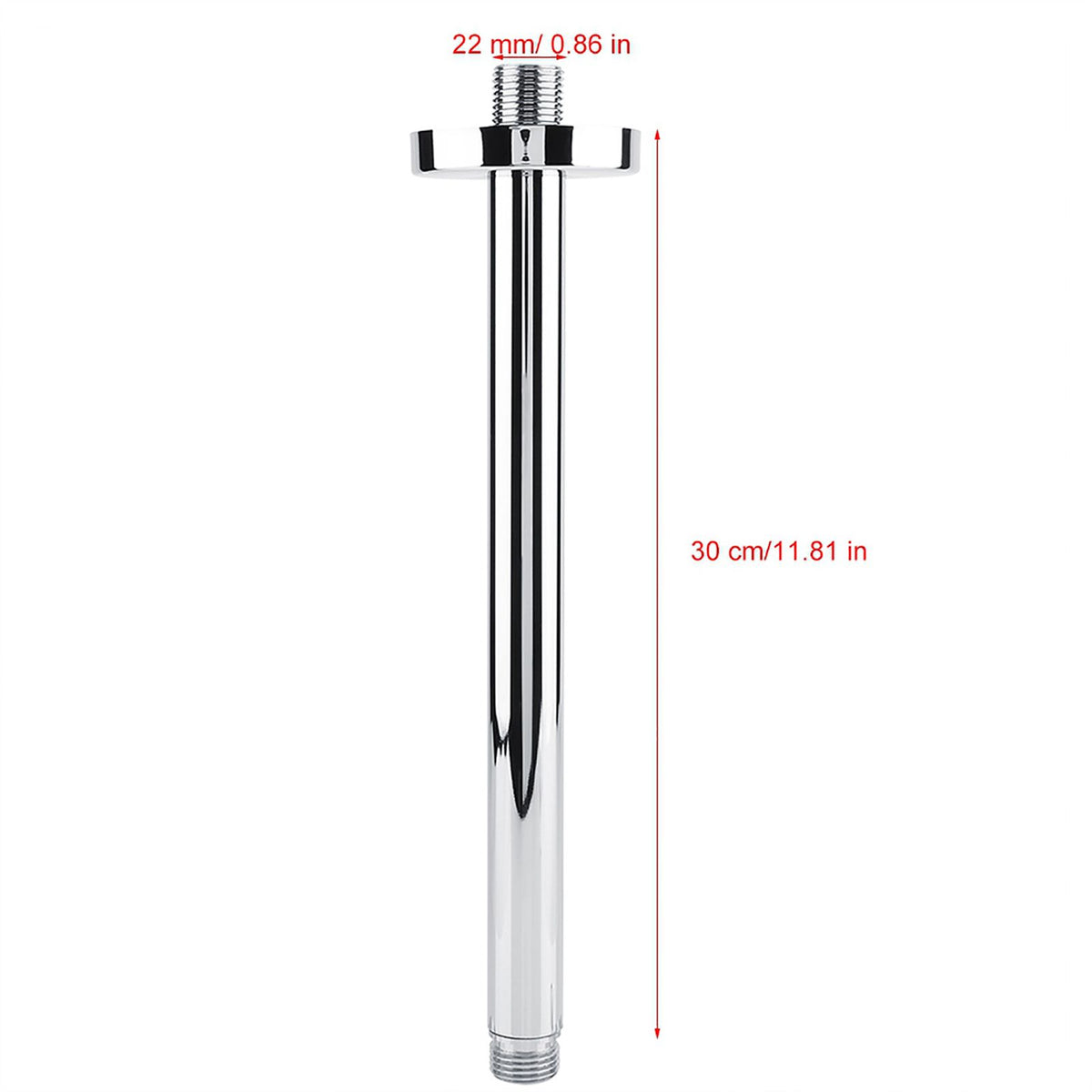 Stainless Steel Round Top Shower Arm Pipe Wall Mount for Bathroom Ceiling Shower Head (30 cm)
