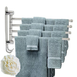 4-swivel Towel Rack Bar Rod Rail Holder Bathroom Kitchen 304 Stainless Steel - Front View