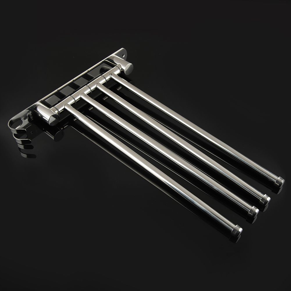 4-swivel Towel Rack Bar Rod Rail Holder Bathroom Kitchen 304 Stainless Steel