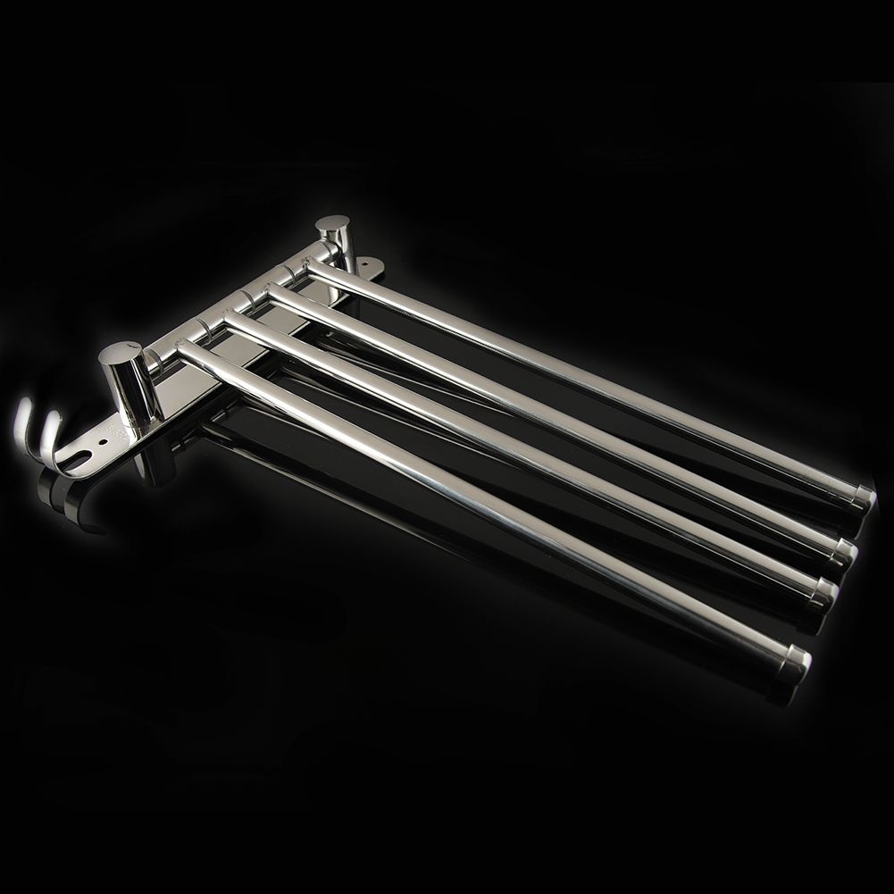 4-swivel Towel Rack Bar Rod Rail Holder Bathroom Kitchen 304 Stainless Steel