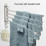 4-swivel Towel Rack Bar Rod Rail Holder Bathroom Kitchen 304 Stainless Steel
