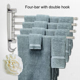 4-swivel Towel Rack Bar Rod Rail Holder Bathroom Kitchen 304 Stainless Steel - Extra Image