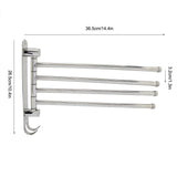 4-swivel Towel Rack Bar Rod Rail Holder Bathroom Kitchen 304 Stainless Steel