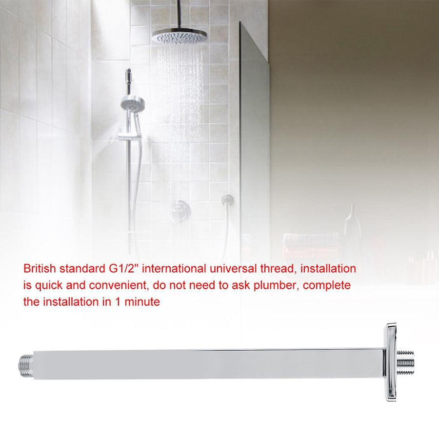 Square Stainless Steel Top Shower Arm Pipe Wall Mount for Bathroom Ceiling Shower Head(30 cm)