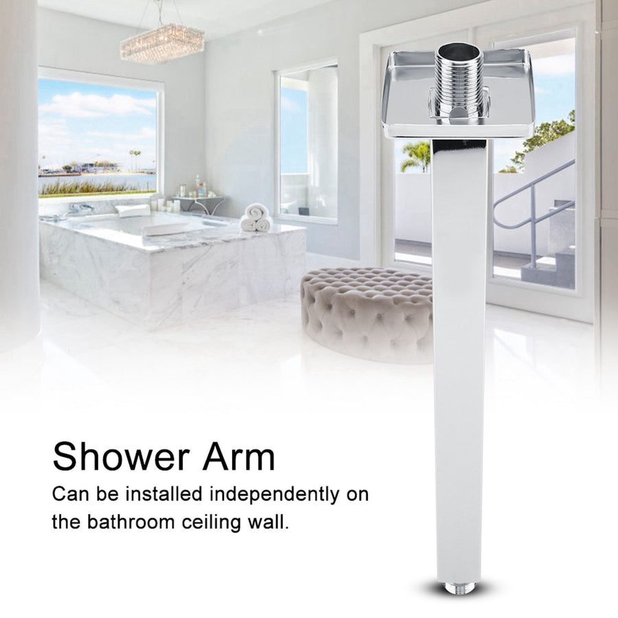 Square Stainless Steel Top Shower Arm Pipe Wall Mount for Bathroom Ceiling Shower Head(30 cm)