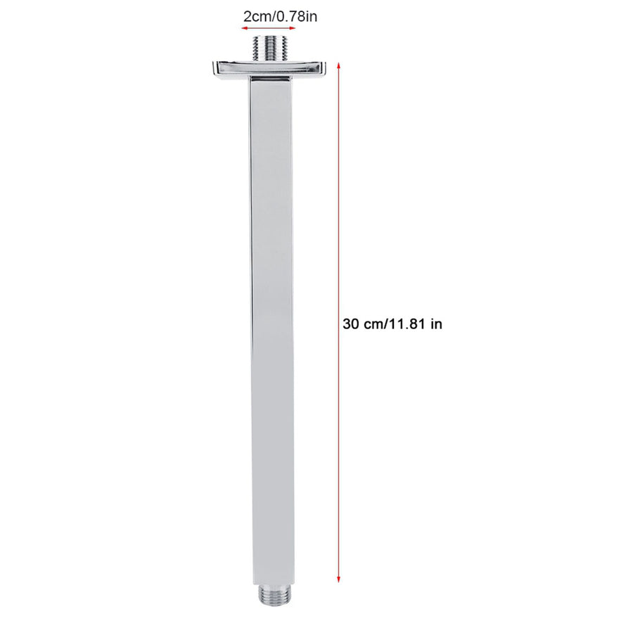 Square Stainless Steel Top Shower Arm Pipe Wall Mount for Bathroom Ceiling Shower Head(30 cm)