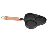3 Mold Cast Iron Omelette Egg Burger Fried Egg Pot Pancake Pan