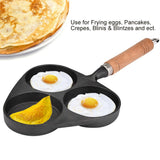 3 Mold Cast Iron Omelette Egg Burger Fried Egg Pot Pancake Pan