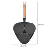 3 Mold Cast Iron Omelette Egg Burger Fried Egg Pot Pancake Pan