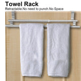 Stainless Steel Retractable Bath Towel Rack Double/Single Bar Bedroom Towel Shelf(40-double)