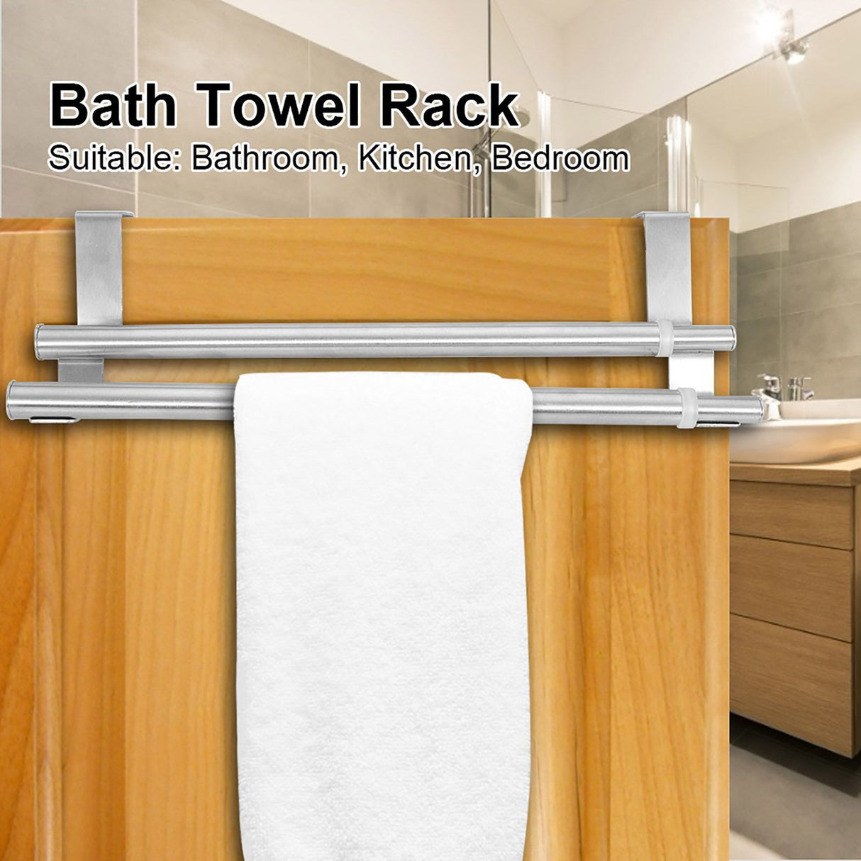 Stainless Steel Retractable Bath Towel Rack Double/Single Bar Bedroom Towel Shelf(40-double)