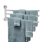 Bathroom Wall Mounted Towel Rack Swing Out Rotating Towel Hanger Shelf (3 Arms)