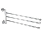 Bathroom Wall Mounted Towel Rack Swing Out Rotating Towel Hanger Shelf (3 Arms)