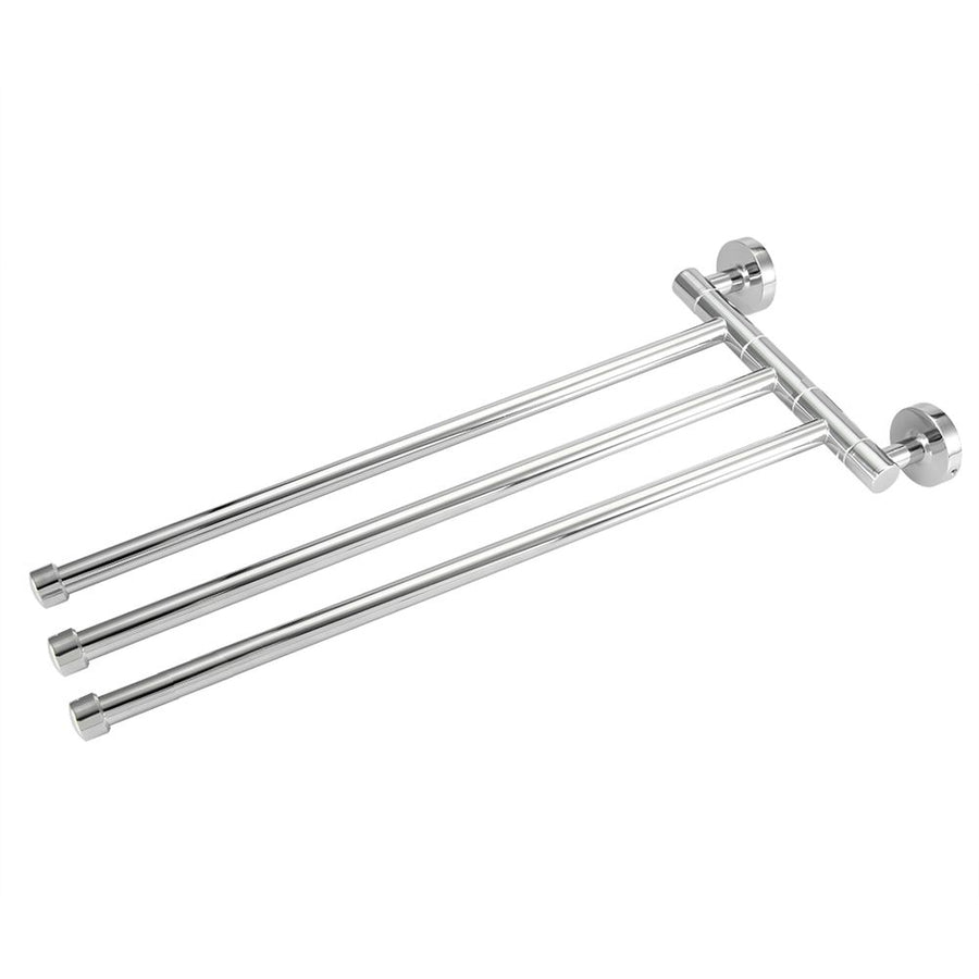 Bathroom Wall Mounted Towel Rack Swing Out Rotating Towel Hanger Shelf (3 Arms)