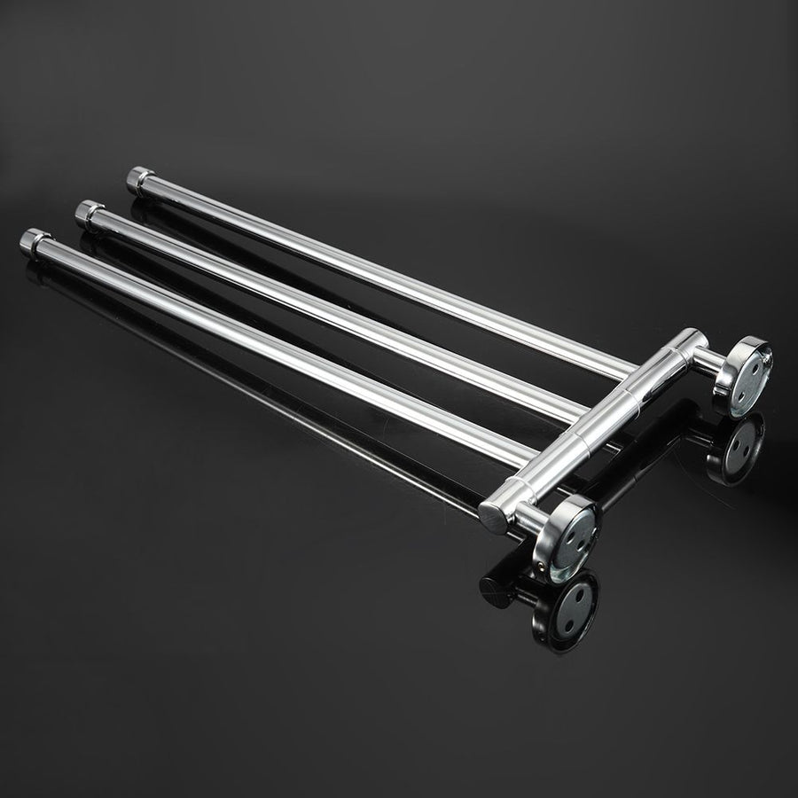 Bathroom Wall Mounted Towel Rack Swing Out Rotating Towel Hanger Shelf (3 Arms)