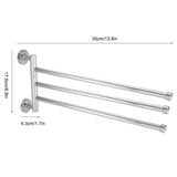 Bathroom Wall Mounted Towel Rack Swing Out Rotating Towel Hanger Shelf (3 Arms) - Extra Image