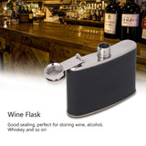 Portable Stainless Steel Wine Whiskey Flask Elegant Leather Hip Alcohol Bottle 4oz/120mL