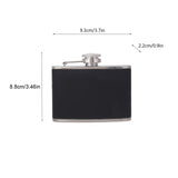 Portable Stainless Steel Wine Whiskey Flask Elegant Leather Hip Alcohol Bottle 4oz/120mL - Rear View