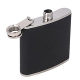 Portable Stainless Steel Wine Whiskey Flask Elegant Leather Hip Alcohol Bottle 5oz/150mL - Front View