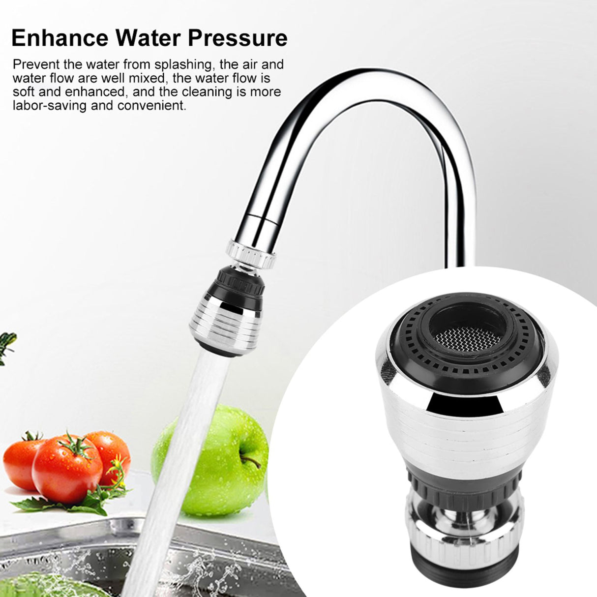 Faucet Bubbler Turbo Adjustable Sink Sprayer Jet Water Saving Device Water Economizer