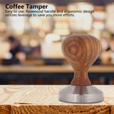 Practical Rosewood Handle Coffee Tamper Espresso Powder Flat Press Hammer (51mm)