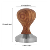 Practical Rosewood Handle Coffee Tamper Espresso Powder Flat Press Hammer (51mm) - Close-Up Angle