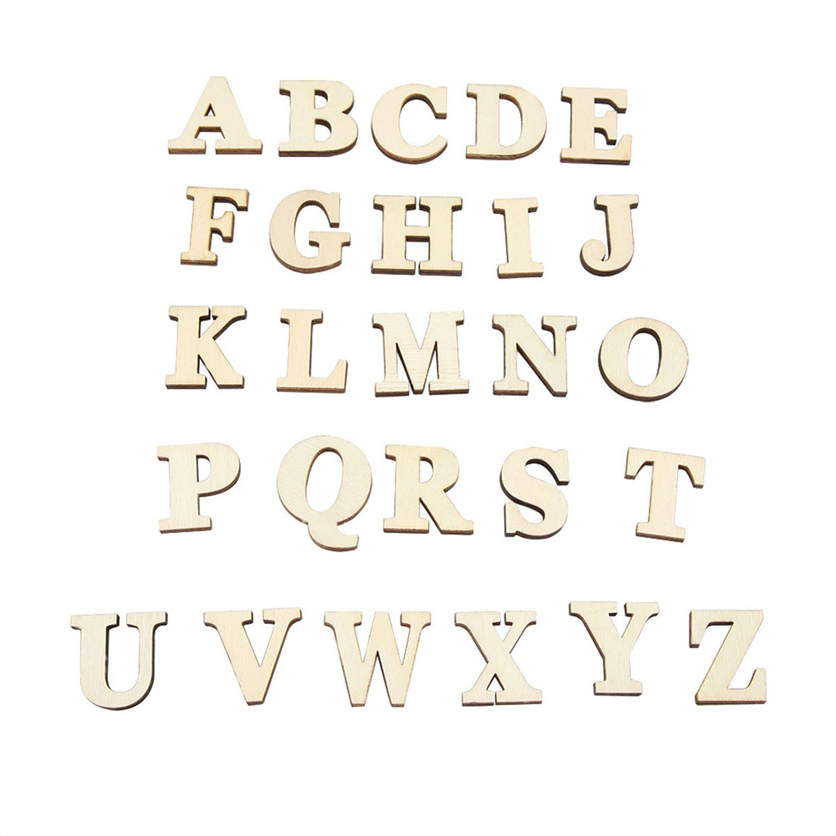 Wooden Self adhesive Numbers Letters for DIY Art Crafts Decor Children Gift (Letters A-Z)