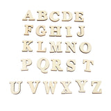 Wooden Self adhesive Numbers Letters for DIY Art Crafts Decor Children Gift (Letters A-Z)