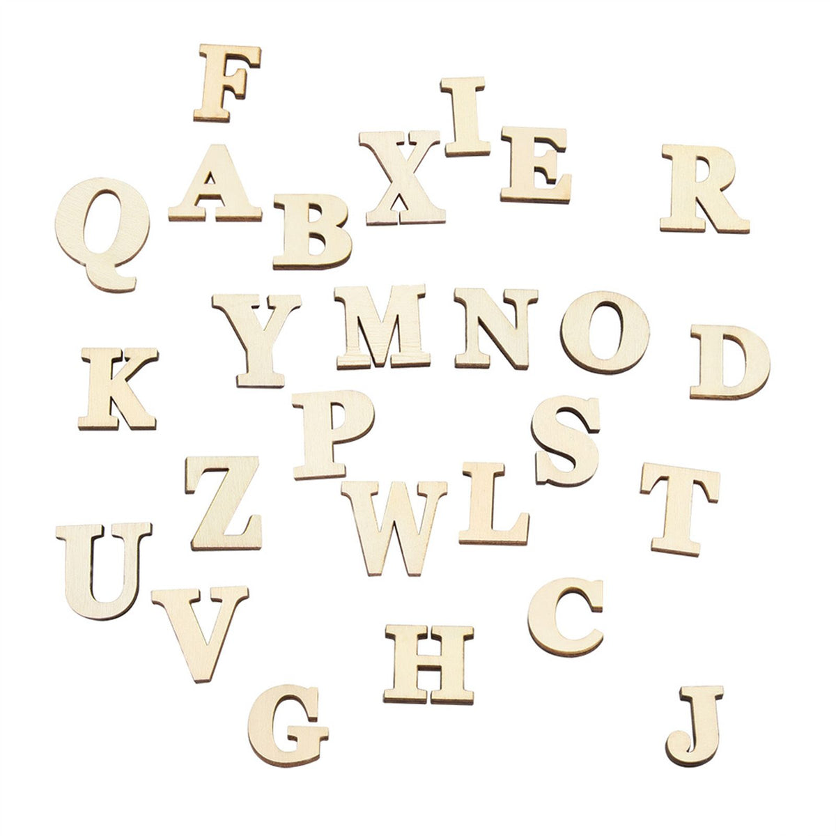 Wooden Self adhesive Numbers Letters for DIY Art Crafts Decor Children Gift (Letters A-Z)
