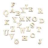 Wooden Self adhesive Numbers Letters for DIY Art Crafts Decor Children Gift (Letters A-Z)