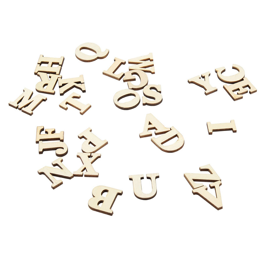 Wooden Self adhesive Numbers Letters for DIY Art Crafts Decor Children Gift (Letters A-Z)