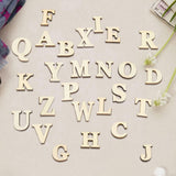 Wooden Self adhesive Numbers Letters for DIY Art Crafts Decor Children Gift (Letters A-Z) - Top-Down View