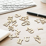Wooden Self adhesive Numbers Letters for DIY Art Crafts Decor Children Gift (Letters A-Z)