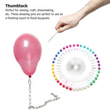 480pcs Dress Wedding Crafts Faux Pearl Round Head Straight Dressmaker Pins DIY Tool (Colorful)