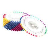 480pcs Dress Wedding Crafts Faux Pearl Round Head Straight Dressmaker Pins DIY Tool (Colorful)