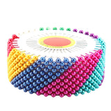 480pcs Dress Wedding Crafts Faux Pearl Round Head Straight Dressmaker Pins DIY Tool (Colorful)