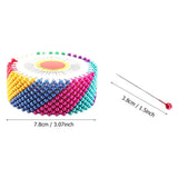 480pcs Dress Wedding Crafts Faux Pearl Round Head Straight Dressmaker Pins DIY Tool (Colorful)