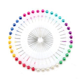 480pcs Dress Wedding Crafts Faux Pearl Round Head Straight Dressmaker Pins DIY Tool (Colorful)