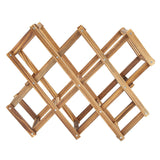 Foldable Wooden Wine Rack Organizer Display Shelf 10 Bottles Capacity