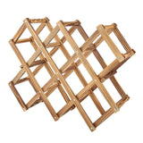 Foldable Wooden Wine Rack Organizer Display Shelf 10 Bottles Capacity