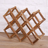 Foldable Wooden Wine Rack Organizer Display Shelf 10 Bottles Capacity